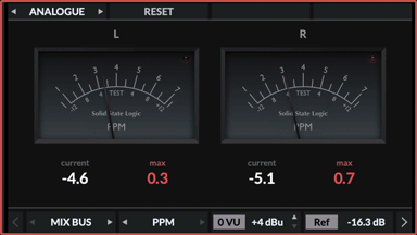31-band Real-Time Analyser (RTA) - Analogue View